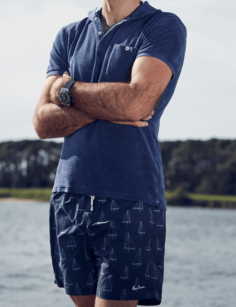 Adan Roura Alan Roura - Navy | Rivea Luxury swimwear